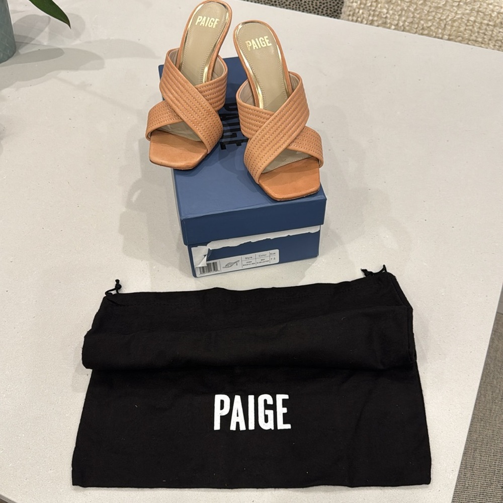 PAIGE Leigh open toe sandals in blush leather - Picture 2 of 13
